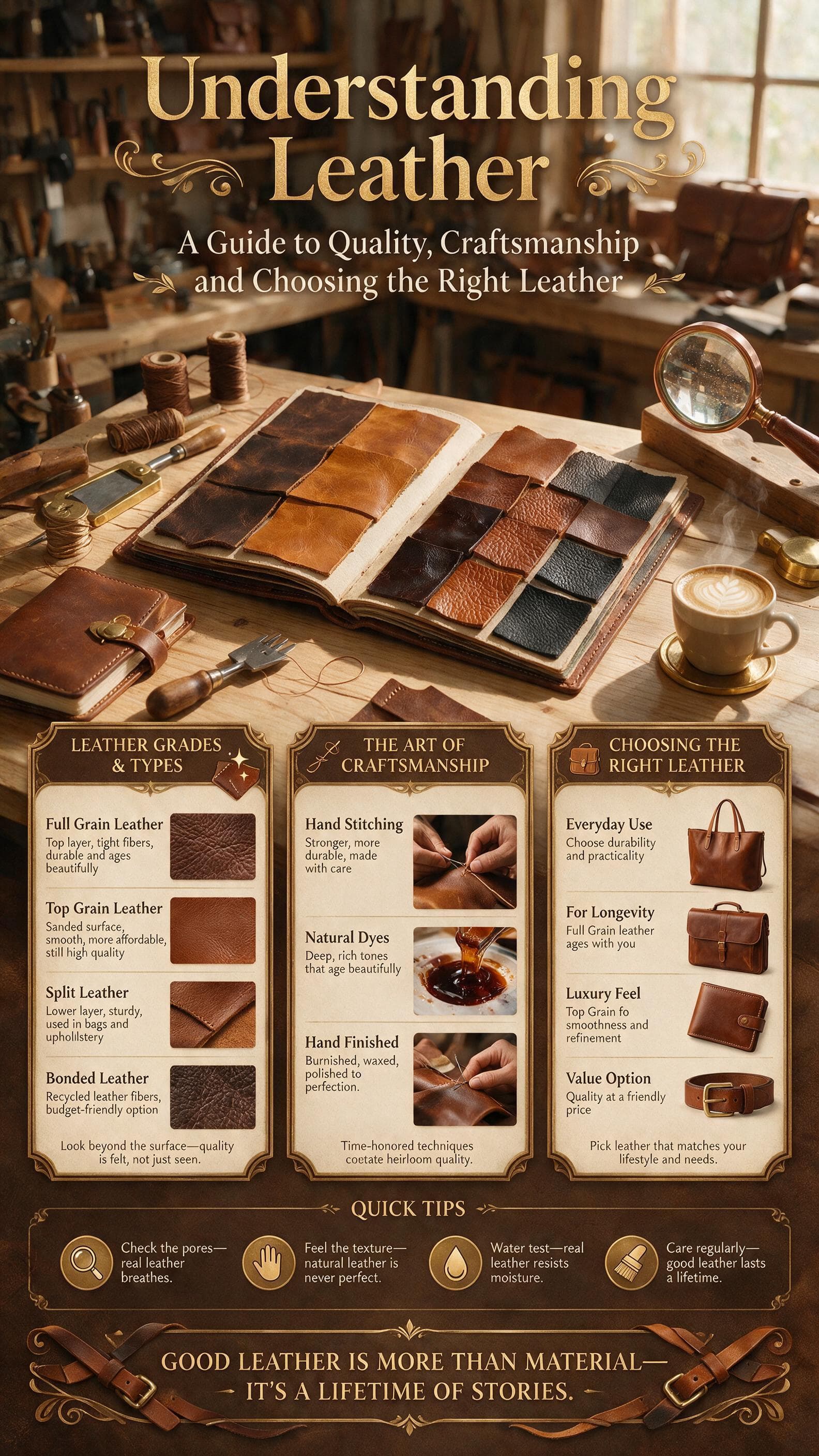 Close detail of Plaasjaap leather craftsmanship