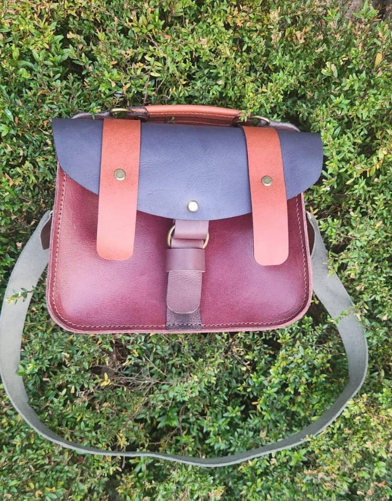 Build A Bag concept — multi-colour handmade leather satchel by Plaasjaap