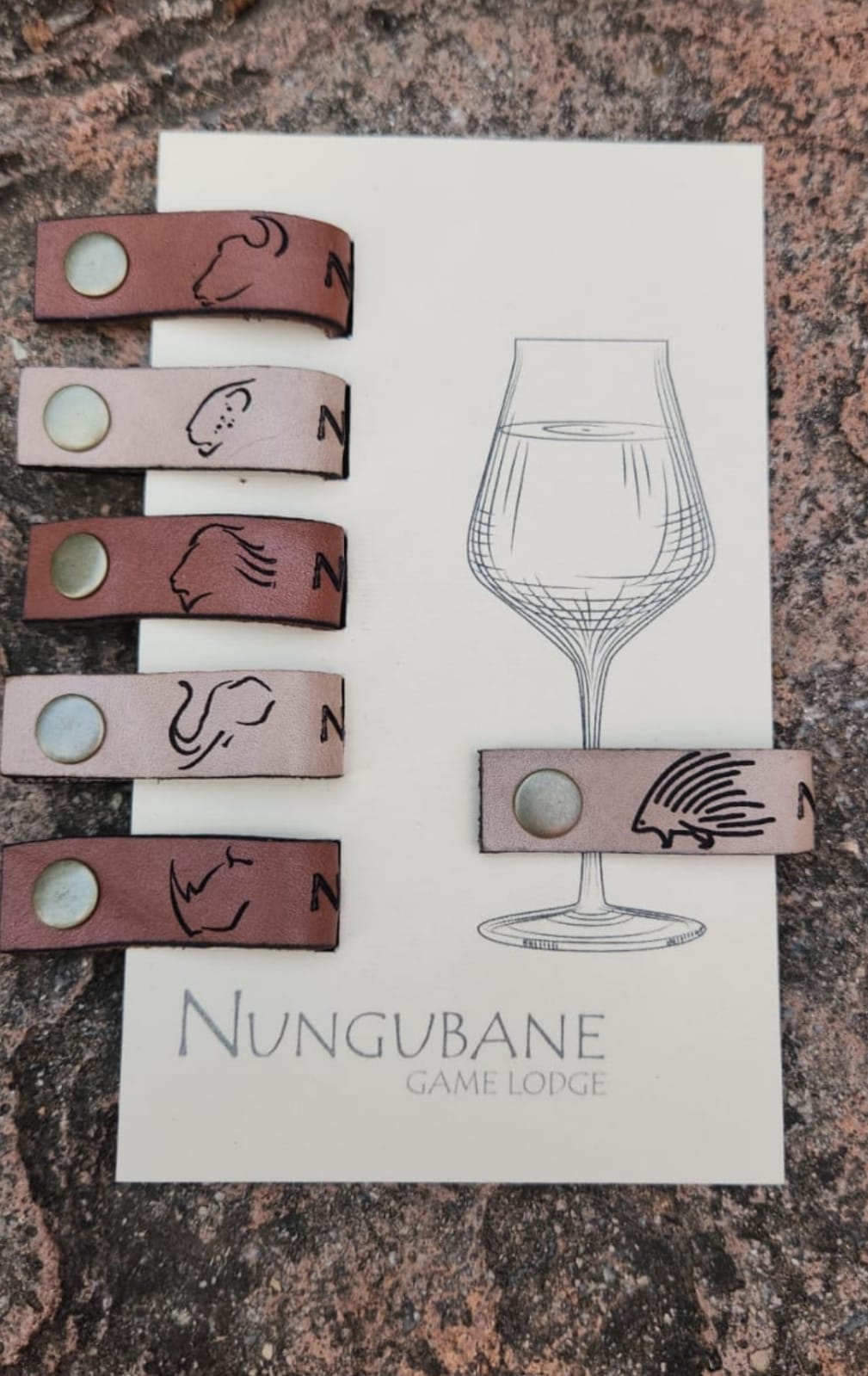 Leather wine glass charm wholesale item
